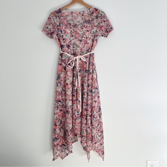 Jessica Simpson Maternity Dress Floral Asymmetrical Baby Shower Small - Picture 6 of 13